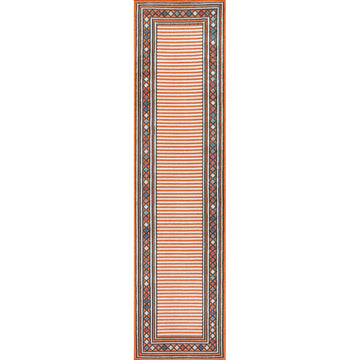 Sebastian High-low Modern Diamond Border Indoor/Outdoor Area Rug